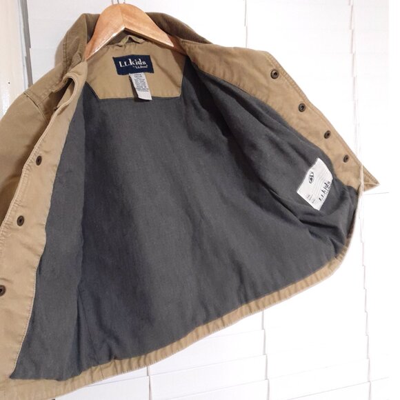 SOLD🔴🔴🔴🔴🔴🔴Vintage Toddler L.L Bean Lined Barn Chore Coat sz 4/5 Khaki - Picture 8 of 8